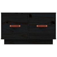 Produktbild för Soffbord svart 60x53x35 cm massiv furu
