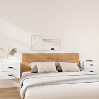 Produktbild för Väggmonterade sängbord 2 st vit 50x36x40 cm