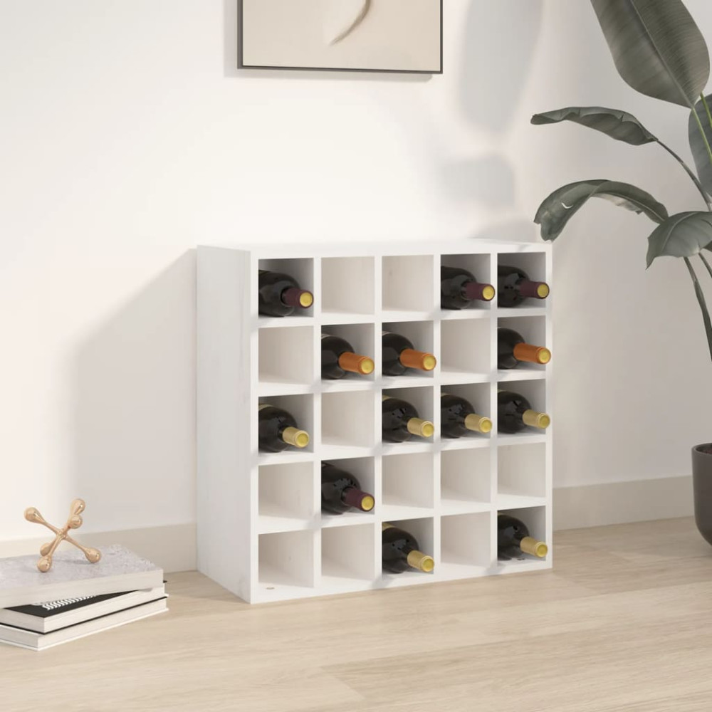 Produktbild för Vinskåp vit 56x25x56 cm massivt trä furu