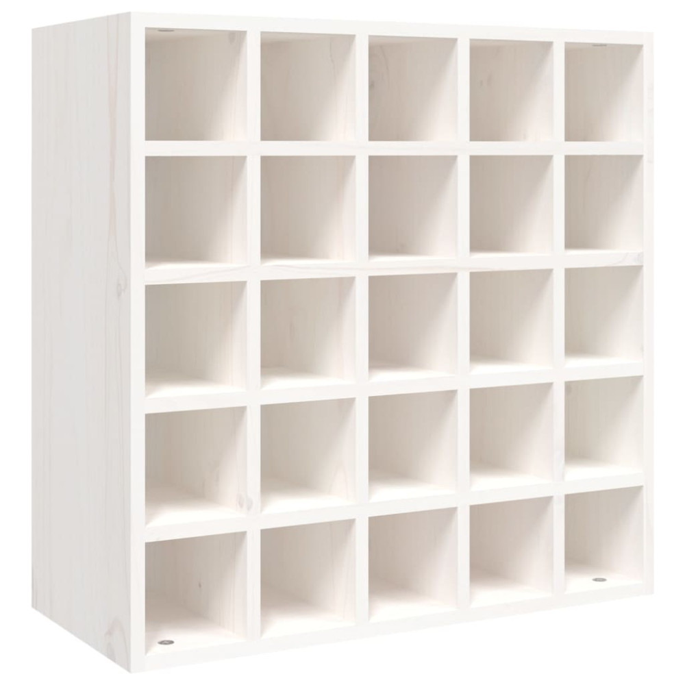 Produktbild för Vinskåp vit 56x25x56 cm massivt trä furu