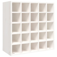 Produktbild för Vinskåp vit 56x25x56 cm massivt trä furu