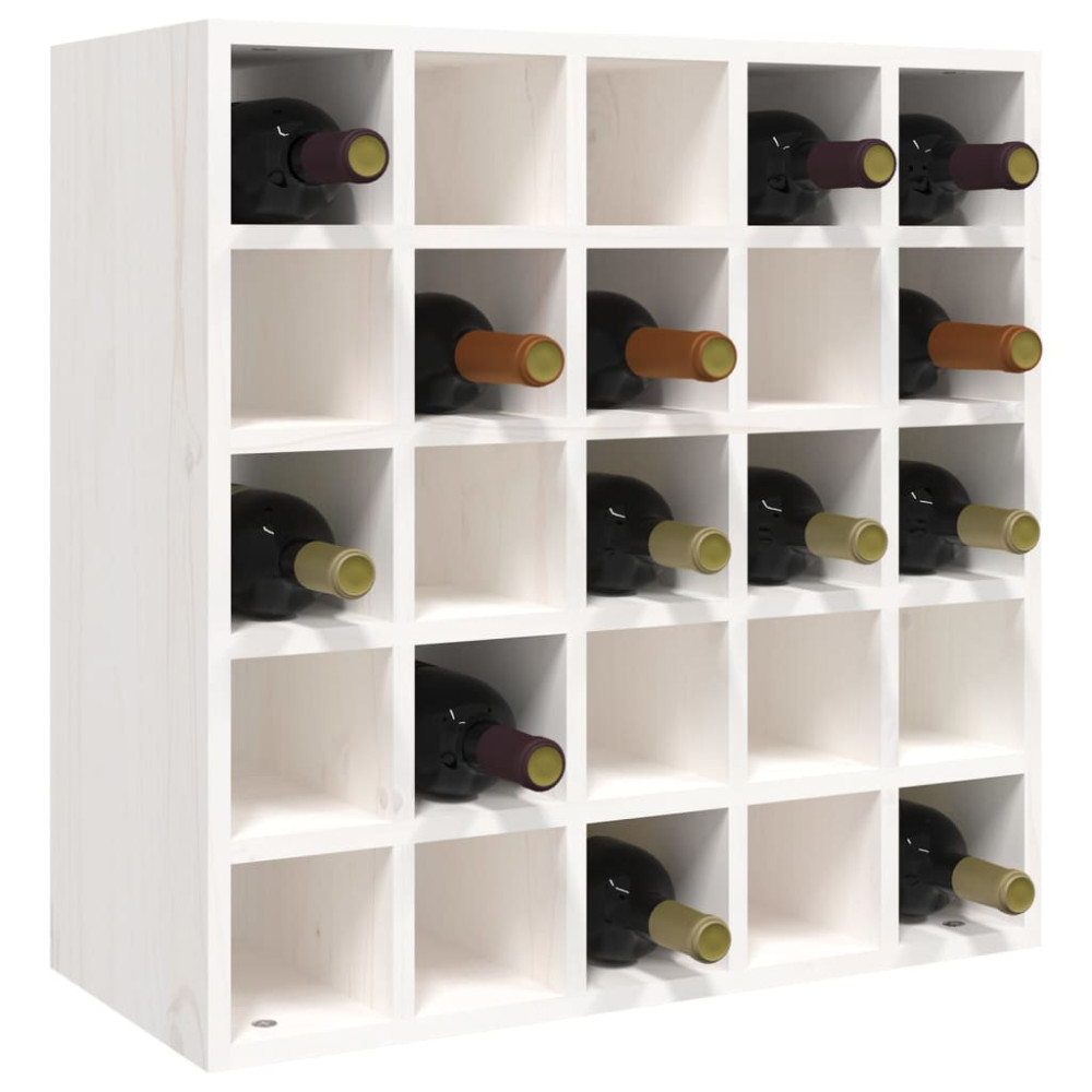 Produktbild för Vinskåp vit 56x25x56 cm massivt trä furu