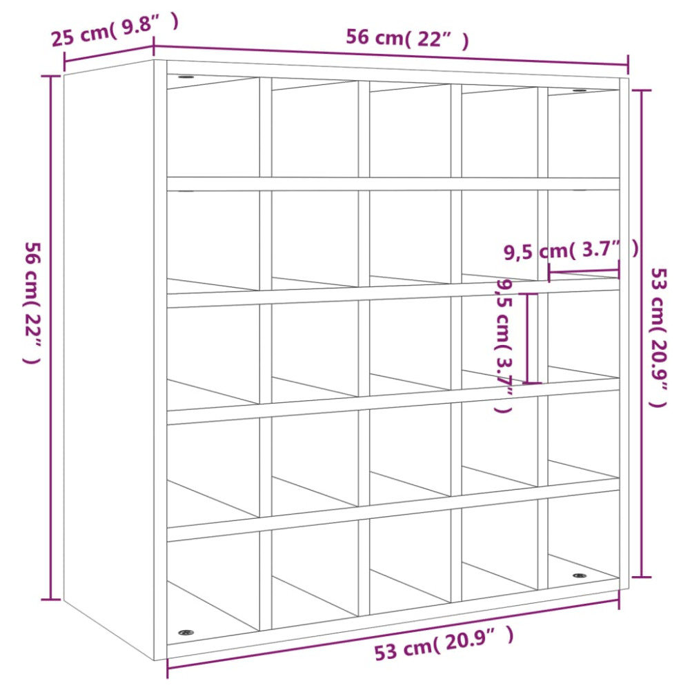 Produktbild för Vinskåp vit 56x25x56 cm massivt trä furu