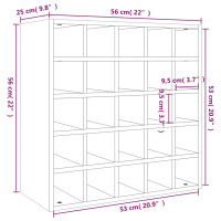 Produktbild för Vinskåp vit 56x25x56 cm massivt trä furu