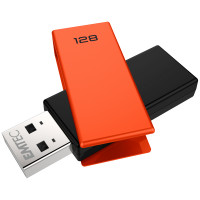 Emtec Emtec C350 Brick USB-sticka 128 GB USB Type-A 2.0 Svart, Orange