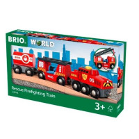 Produktbild för BRIO World - Räddningståg med brandsläckning