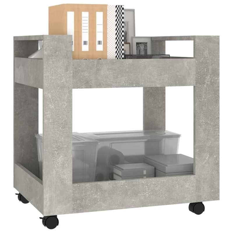 Produktbild för Skrivbordsvagn betonggrå 60x45x60 cm konstruerat trä