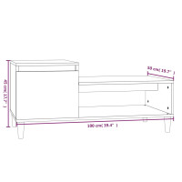 Produktbild för Soffbord svart 100x50x45 cm konstruerat trä