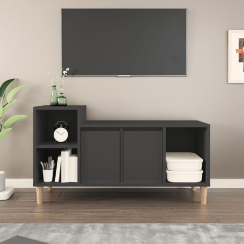 vidaXL TV-skåp svart 100x35x55 cm konstruerat trä