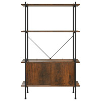 Produktbild för Hyllenhet 4 nivåer med skåp 80x40x130 cm stål konstruerat trä