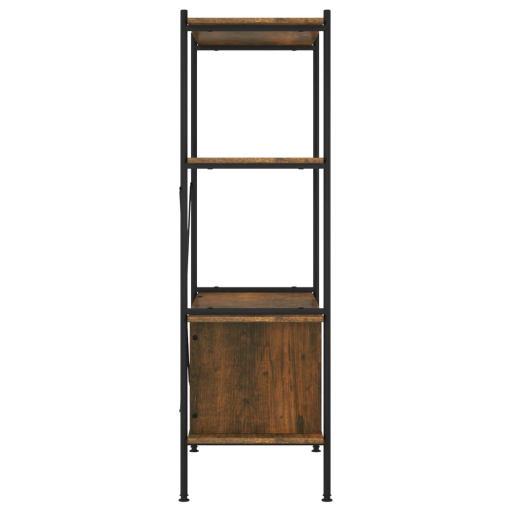 Produktbild för Hyllenhet 4 nivåer med skåp 80x40x130 cm stål konstruerat trä