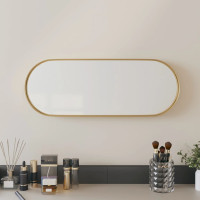 Produktbild för Väggmonterad spegel guld 15x40 cm ovan