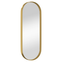 Produktbild för Väggmonterad spegel guld 15x40 cm ovan