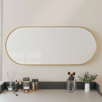 Produktbild för Väggmonterad spegel guld 25x60 cm ovan