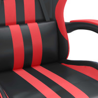 Miniatyr av produktbild för Snurrbar gamingstol med fotstöd svart och röd konstläder