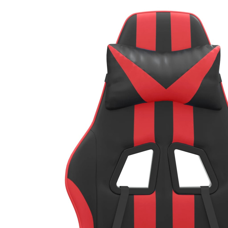Produktbild för Snurrbar gamingstol med fotstöd svart och röd konstläder