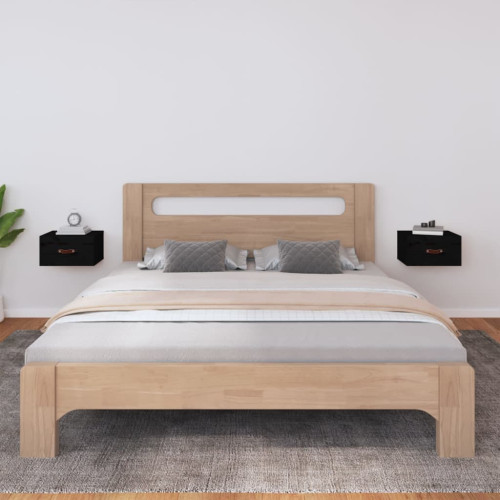 vidaXL Väggmonterade sängbord 2 st svart 40x29,5x22 cm