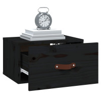 Produktbild för Väggmonterade sängbord 2 st svart 40x29,5x22 cm