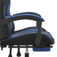 Produktbild för Gamingstol med fotstöd svart och blå konstläder