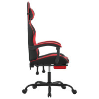 Produktbild för Gamingstol med fotstöd svart och röd konstläder