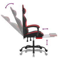 Produktbild för Gamingstol med fotstöd svart och röd konstläder