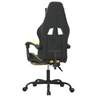 Produktbild för Gamingstol med fotstöd svart och guld konstläder