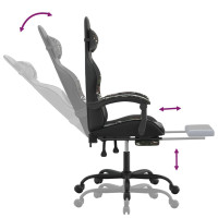 Produktbild för Gamingstol med fotstöd svart och kamouflage konstläder