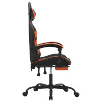 Produktbild för Gamingstol med fotstöd svart och orange konstläder