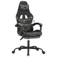Produktbild för Gamingstol med fotstöd svart och kamouflage konstläder