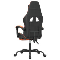 Produktbild för Snurrbar gamingstol med fotstöd svart och orange konstläder