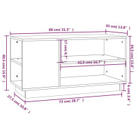 Produktbild för Tv-bänk svart 80x35x40,5 cm massiv furu