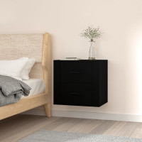 Produktbild för Väggmonterade sängbord svart 50x36x47 cm