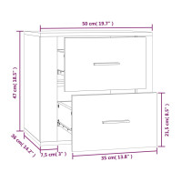 Produktbild för Väggmonterade sängbord svart 50x36x47 cm