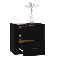 Produktbild för Väggmonterade sängbord svart 50x36x47 cm