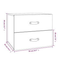 Produktbild för Väggmonterade sängbord grå 50x36x40 cm
