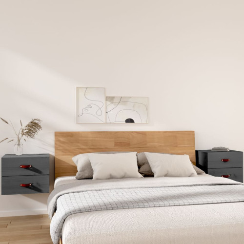 vidaXL Väggmonterade sängbord 2 st grå 50x36x40 cm