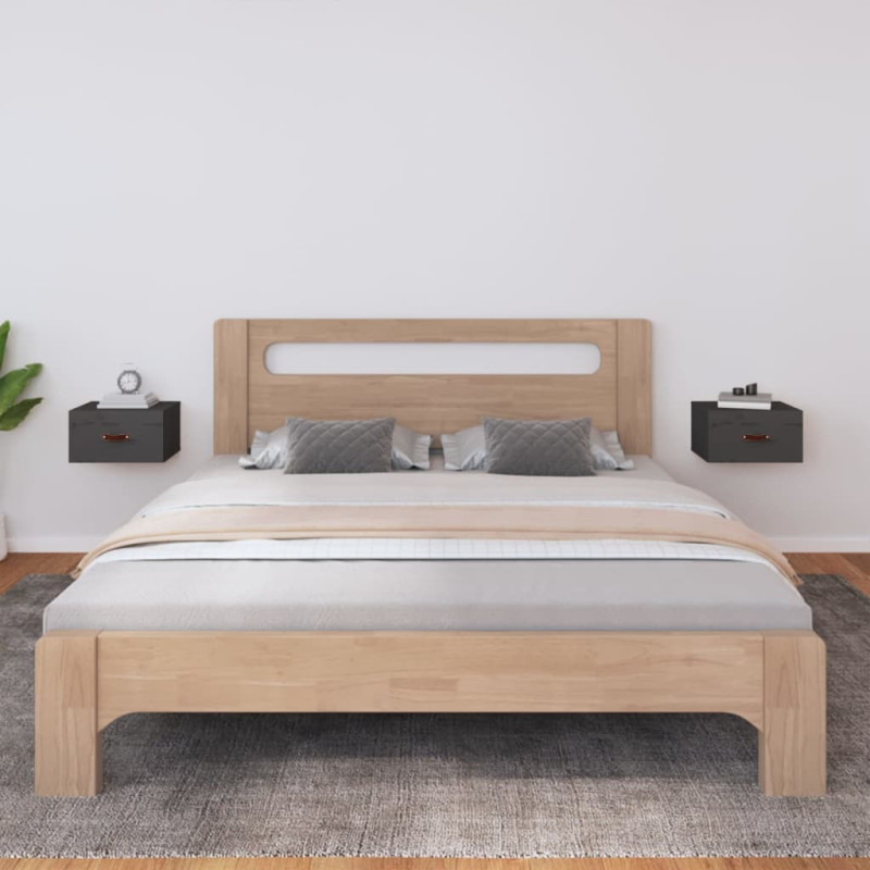 Produktbild för Väggmonterade sängbord 2 st grå 40x29,5x22 cm