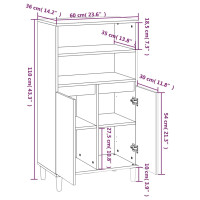 Produktbild för Förvaringsskåp rökfärgad ek 60x36x110 cm konstruerat trä