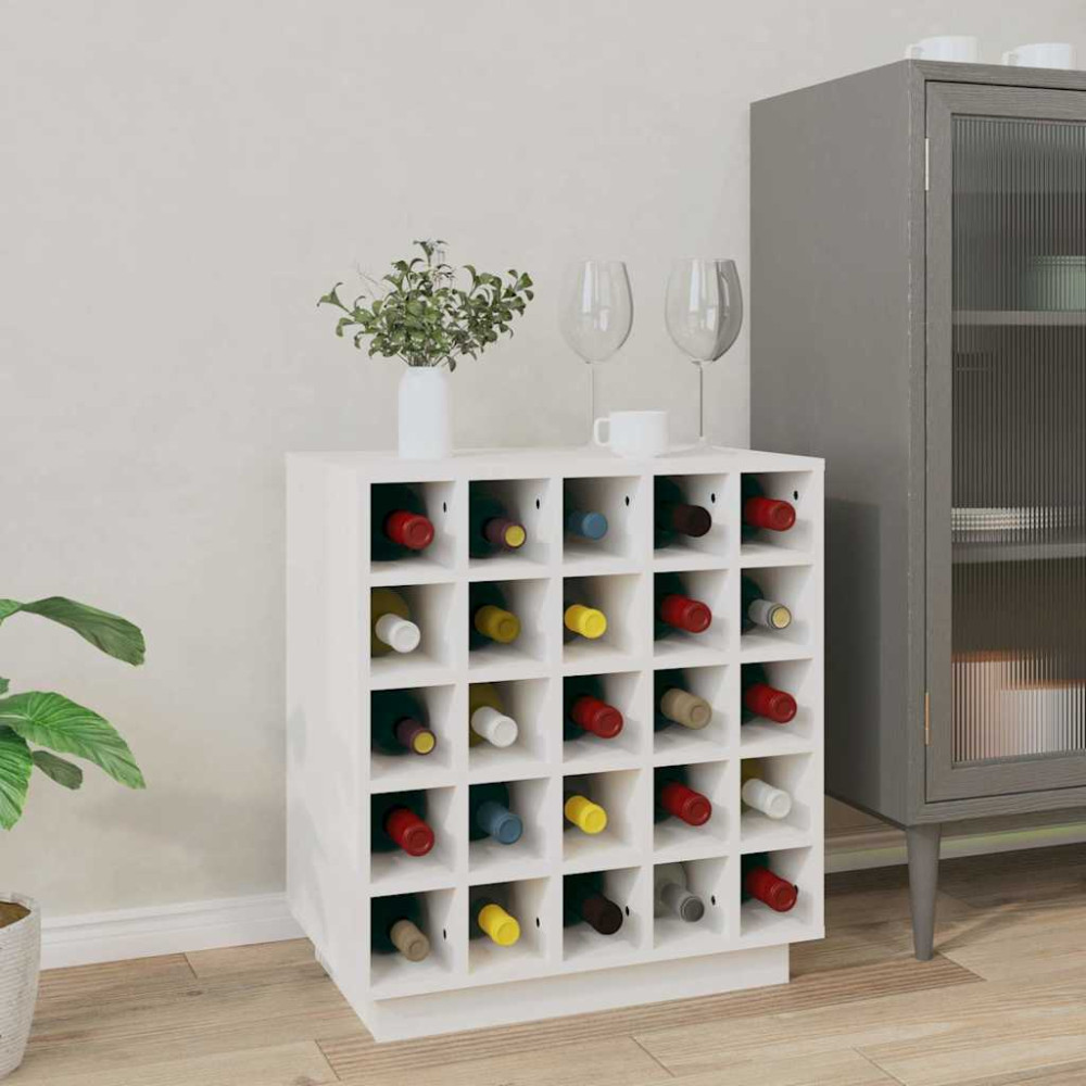 Produktbild för Vinskåp vit 55,5x34x61 cm massiv furu