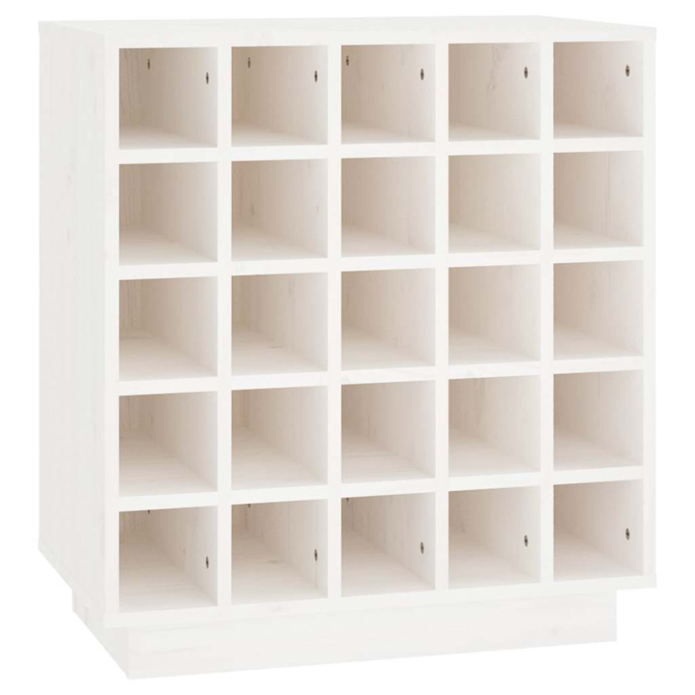Produktbild för Vinskåp vit 55,5x34x61 cm massiv furu