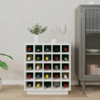 Produktbild för Vinskåp vit 55,5x34x61 cm massiv furu