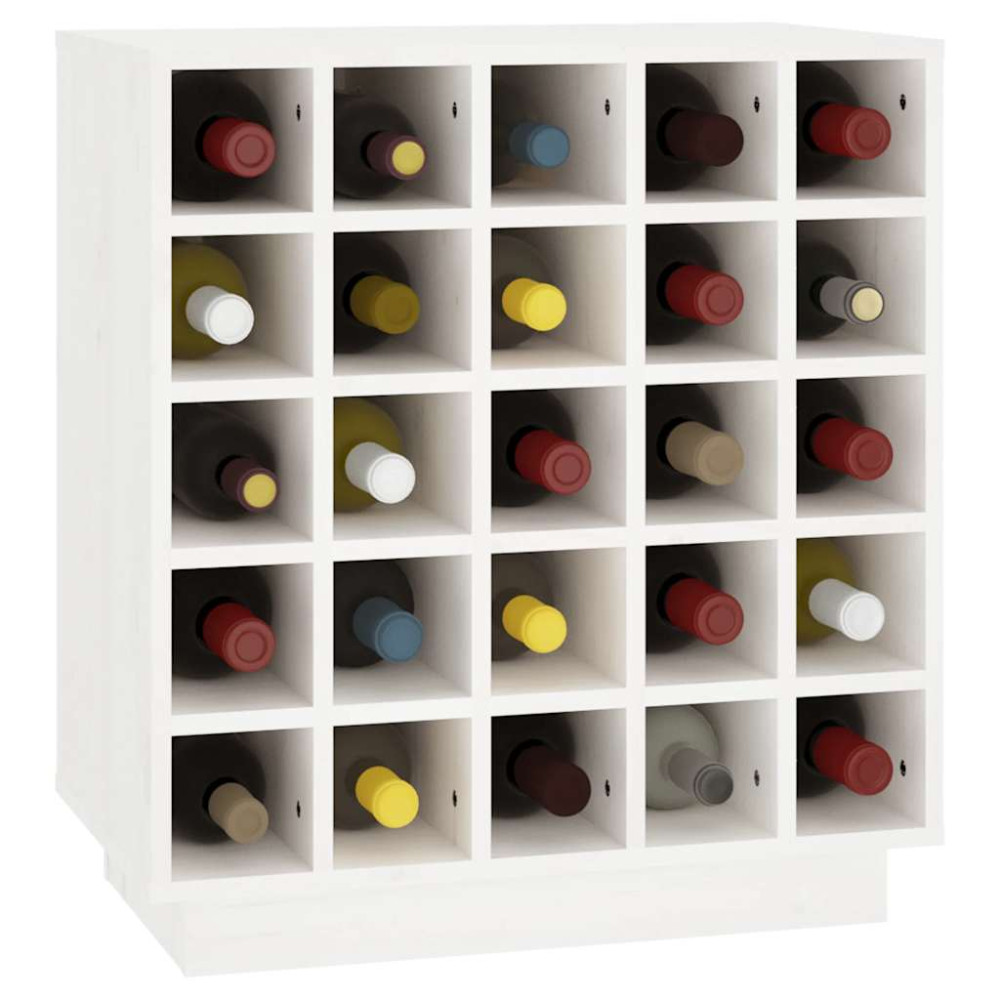 Produktbild för Vinskåp vit 55,5x34x61 cm massiv furu