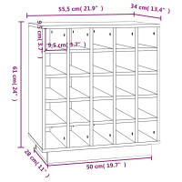 Produktbild för Vinskåp vit 55,5x34x61 cm massiv furu