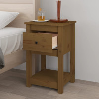 Produktbild för Sängbord 2 st honungsbrun 40x35x61,5 cm massiv furu
