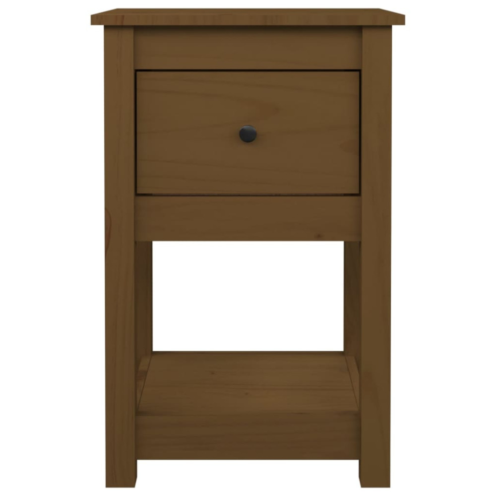 Produktbild för Sängbord 2 st honungsbrun 40x35x61,5 cm massiv furu