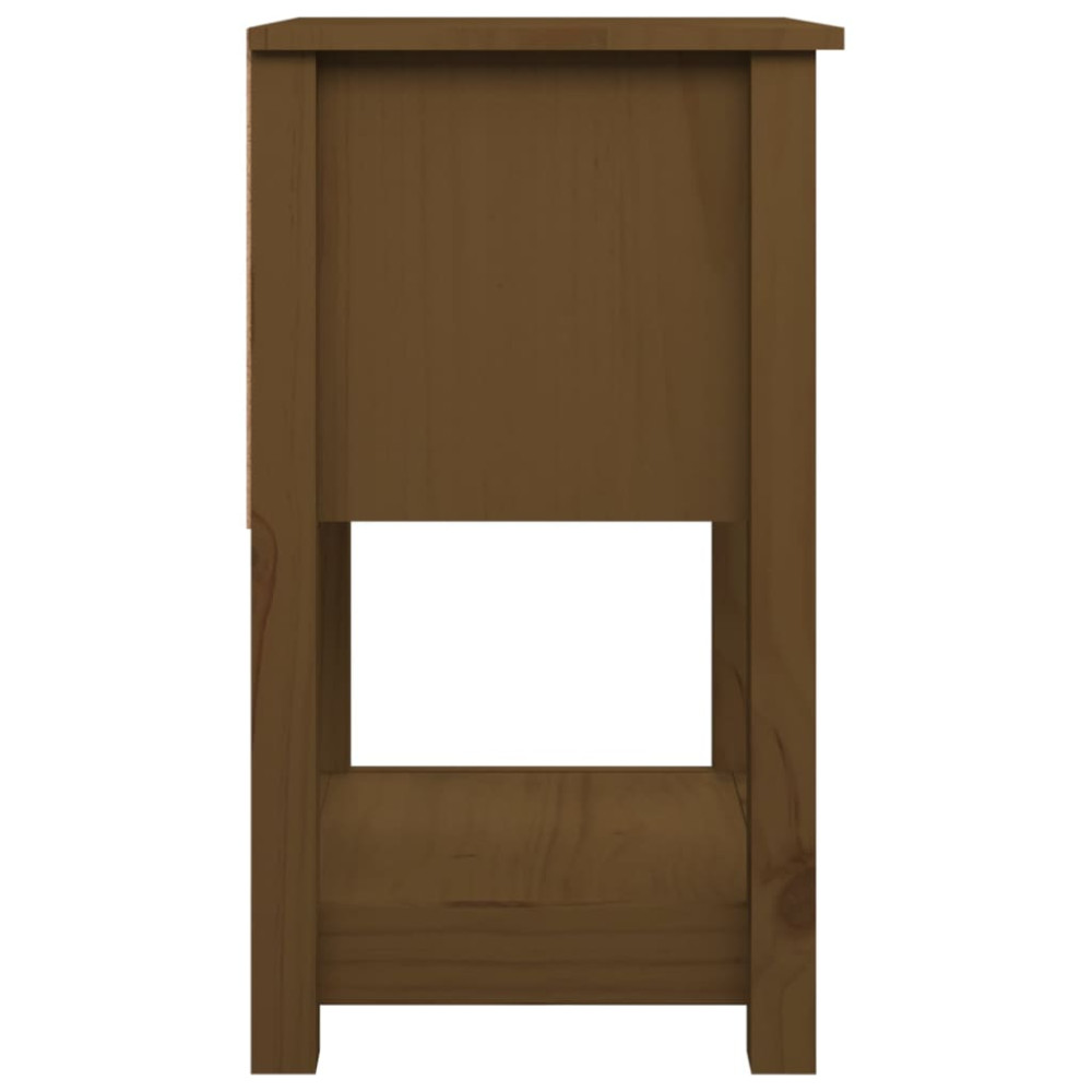 Produktbild för Sängbord 2 st honungsbrun 40x35x61,5 cm massiv furu