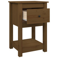 Produktbild för Sängbord 2 st honungsbrun 40x35x61,5 cm massiv furu