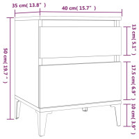 Produktbild för Sängbord 2 st Rökfärgad ek 40x35x50 cm