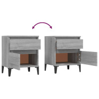 Miniatyr av produktbild för Sängbord 2 st grå sonoma 40x35x50 cm