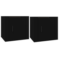 Produktbild för Sängbord 2 st svart 50x39x47 cm